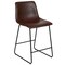 Flash Furniture 24" LeatherSoft Counter Height Barstools, Dark Brown, PK2 2-ET-ER18345-24-DB-GG - alternate 5